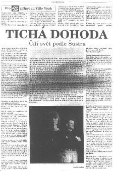 Naskenovaný článek Tichá dohoda čili svět podle Šustra